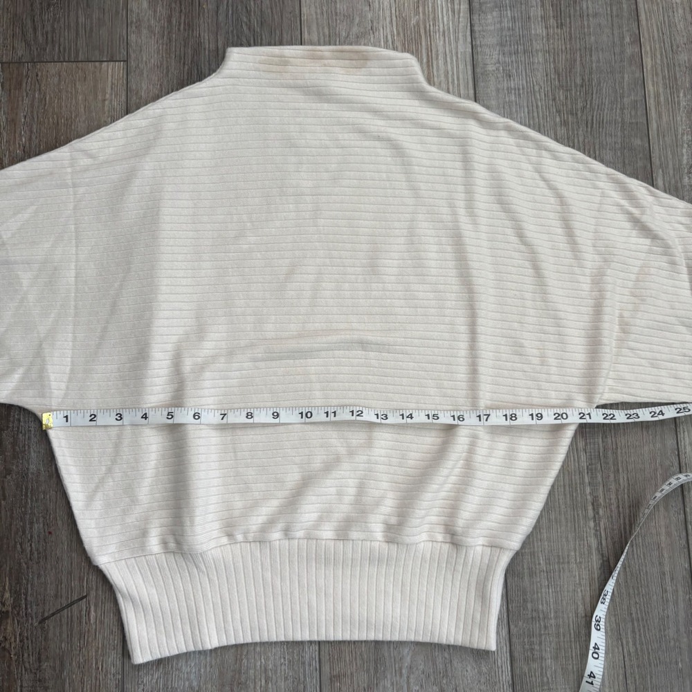 Madewell Ribbed Mockneck Dolman Top Womens‎ Medium Cream NY313 - Picture 6 of 8